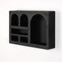 Hanah Home Estantería de Pared de Madera Maciza Negro Cry003-S
